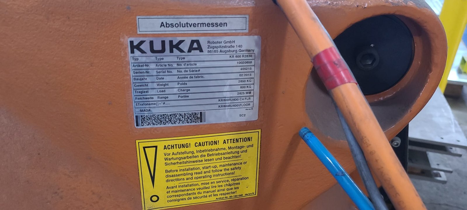 Kuka KR 600 R2830 Robot with KRC4 NA UL Controller + Teach Pendant + Master Tooling SEMD: